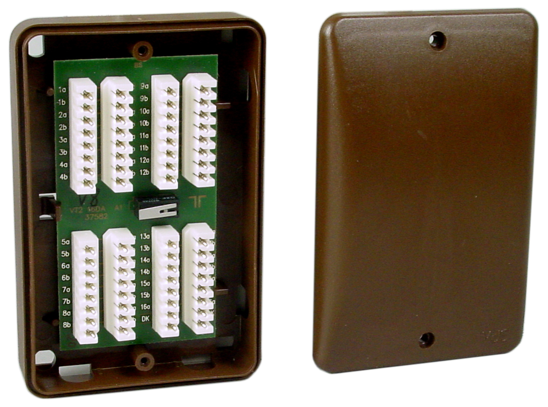 Verteiler VT2 16 DA braun LSA-Plus im Gehäusetyp K20