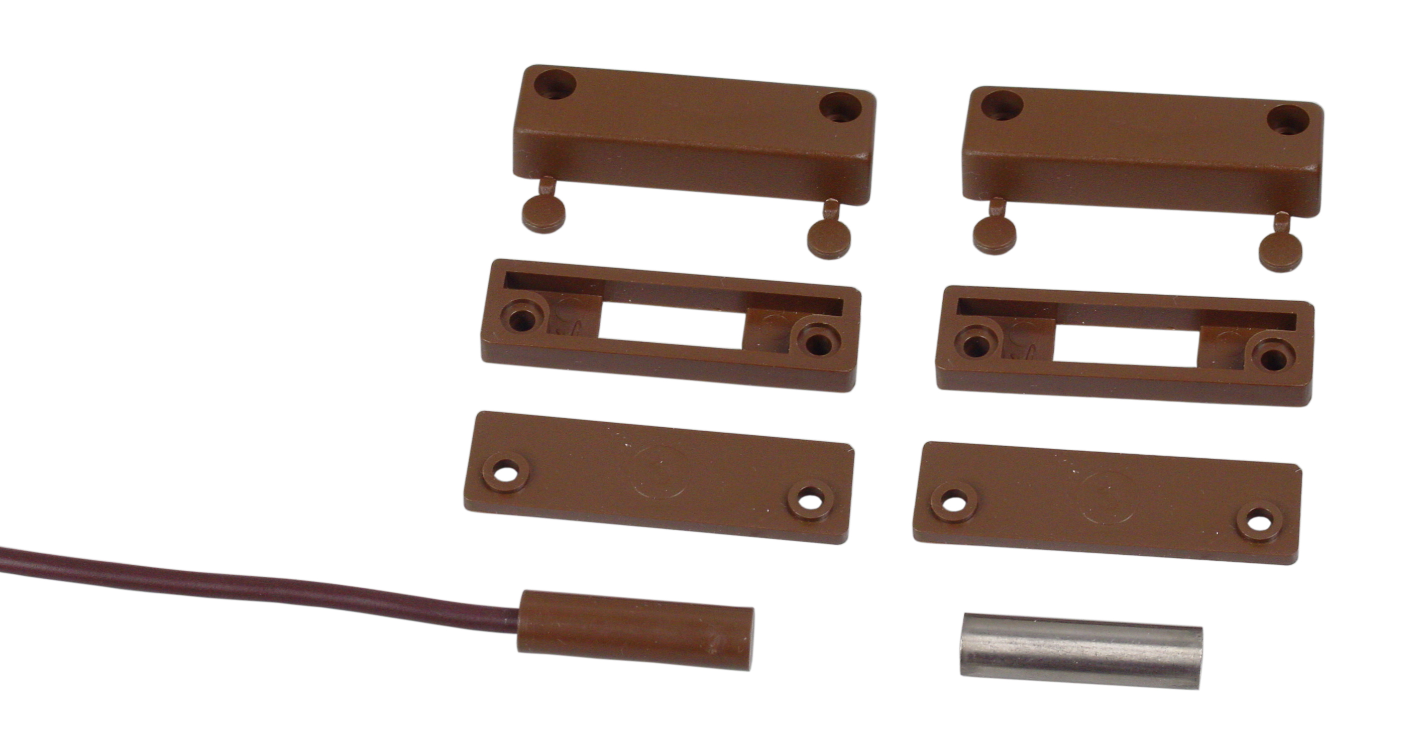 Magnetkontakt MK4 braun im Set Magnet u. Gehäuse, 5 m Kabel
