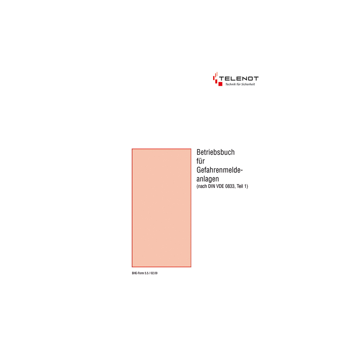 Betriebsbuch Gefahrenmeldeanlagen (VE 10 St.)